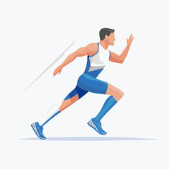 Fototapeta premium abstract icon of a sprinter on a white background