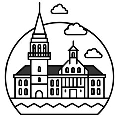 Bayonne line art vector