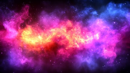 Obraz premium Magnificent cosmic cloudscape unfolds with vibrant colors and twinkling stars