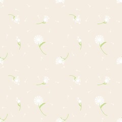 seamless pattern with dandelion flowers