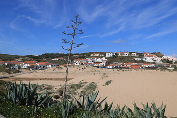 View of the beach at Monte Clerigo, Algarve, Portugal