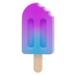 Popsicle 3d render icon in cartoon plastic style minimal isolated on transparent white background	