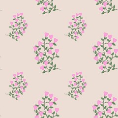 Seamless little pink flowers pattern 