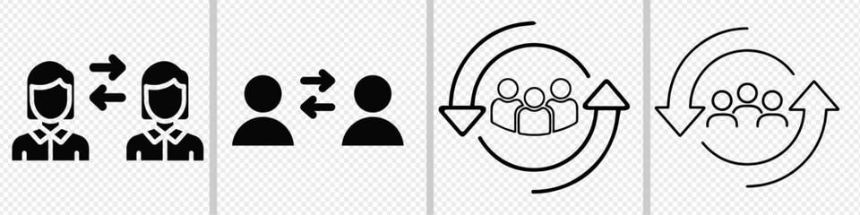 Personnel change vector icon. PNG type.  The concept of human resources. vector illustration. 