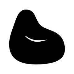 Bean bag chair icon featuring soft ergonomic seating with relaxed shape for casual indoor lounging and modern home decor with transparent background
