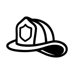 Fireman hat icon representing firefighter helmet used for emergency safety and fire rescue on transparent background

