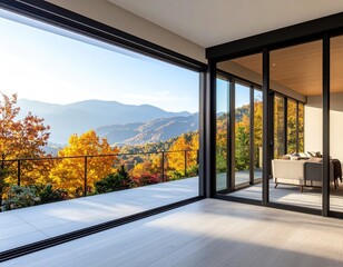 Panoramic autumn view from modern home