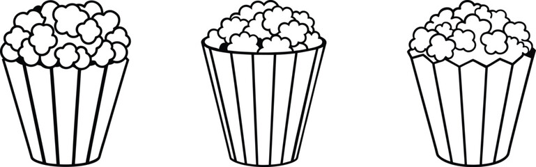 popcorn papercraft lineart vector art and illustration
