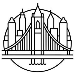 Brooklyn line art vector
