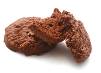 Close-up of cookies against white background 