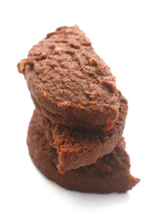 Close-up of cookies against white background 