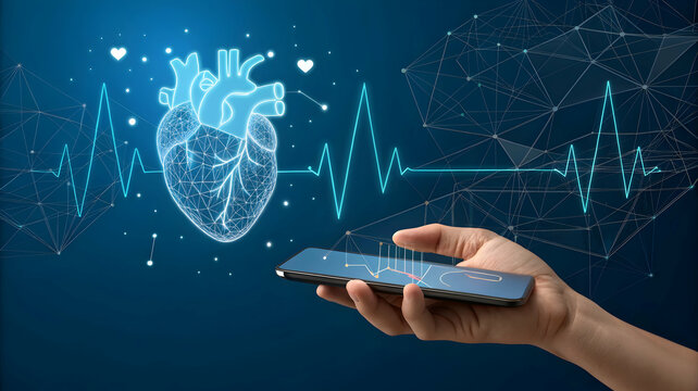 Heart Monitoring Technology with Smartphone and Digital Heartbeat Graph