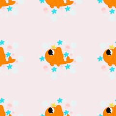 Seamless gold fish pattern 