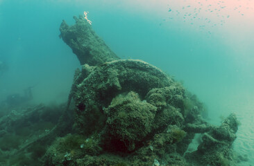 The wreck of Vapor del Miracle in Tarragona, Spain