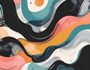 Abstract colorful wavy background creating dynamic visual flow