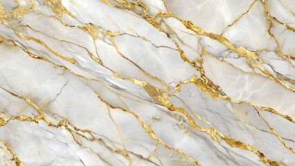 Fototapeta premium A close up of white marble with gold veining creating a luxurious look