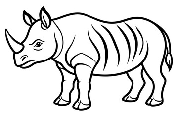 Minimal Rhino Line Art Vector 