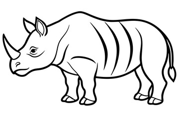 Minimal Rhino Line Art Vector 