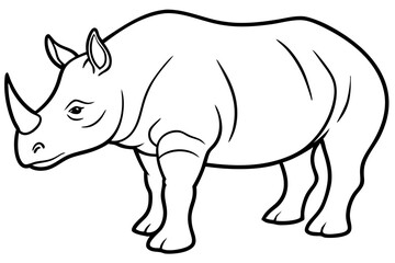 Minimal Rhino Line Art Vector 