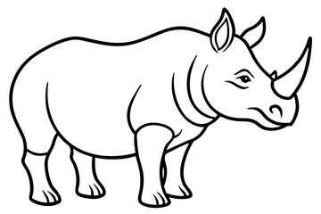Minimal Rhino Line Art Vector 