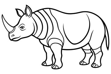 Minimal Rhino Line Art Vector 