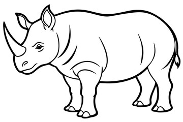 Minimal Rhino Line Art Vector 