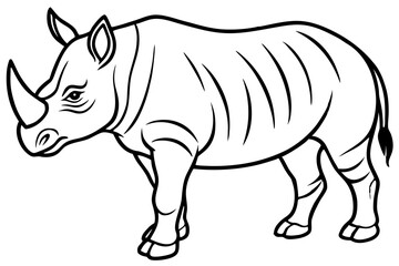 Minimal Rhino Line Art Vector 