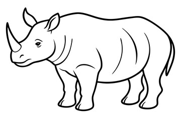 Minimal Rhino Line Art Vector 