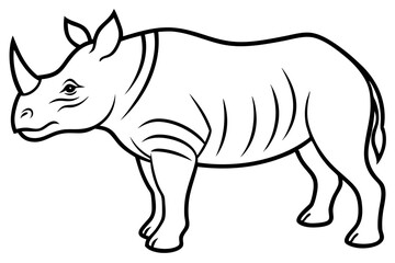 Minimal Rhino Line Art Vector 