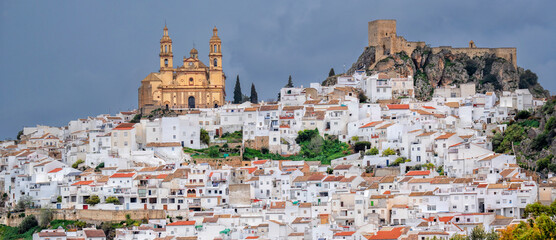 Olvera. Spain. Andalusia. White beautiful Spanish city. Travel and Tourism