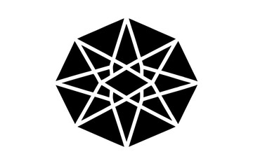 Arabic Fusion Hexagon-Star Pattern Tile &ndash; Indigo & Beige Geometric Design on White Background