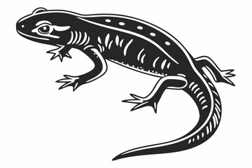 Naklejka premium eastern newt sihouette black vector