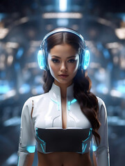 virtual assistant in cyberspace, photo realistic illustration
