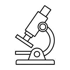microscope laboratory equipment isolated icon vector illustration design  black and white