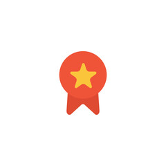 Red Award Ribbon with Star Icon