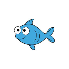 Fototapeta premium funny cartoon fish