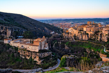 Spain. Cuenca, Castile La Mancha. Ancient architecture of the historic city. Travel and tourism in Spanish cities