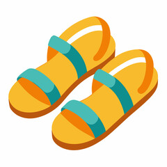 Simple Sandals Vector on White