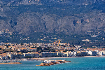 Spain. Beach seaside resort  Calpe and Benidorm. Travel and tourism in the paradise Spanish cities