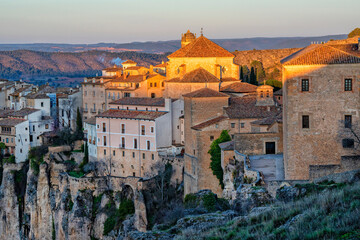 Spain. Cuenca, Castile La Mancha. Ancient architecture of the historic city. Travel and tourism in Spanish cities