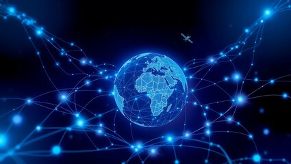 Fototapeta premium Global Network Interconnected World of Data and Communication