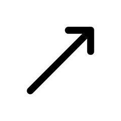 Up ascending arrow icon pointing upward for growth navigation or increase concept on transparent background
