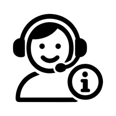 Customer service icon information symbol on transparent background