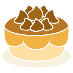 cake with chocolate cream vector illustration