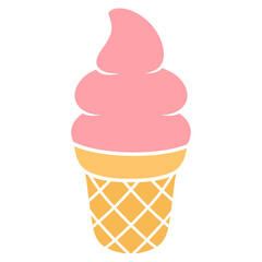 ice cream cone flat illustration
