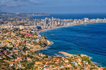 Spain. Beach seaside resort Calpe. Travel and tourism in the paradise Spanish cities