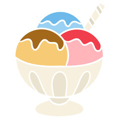 ice cream in a cup flat illustration