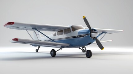 Fototapeta premium Vintage Blue and White Airplane Model Render