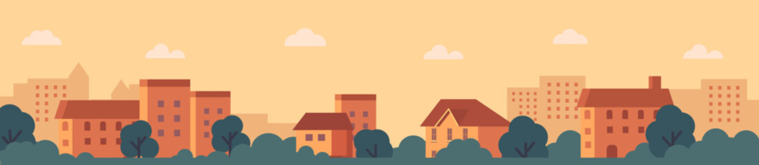 Urban Landscape at Sunset 