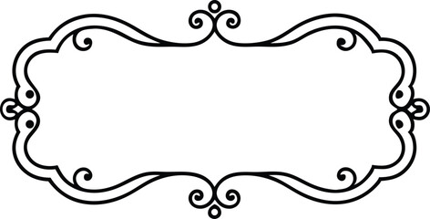 Elegant black and white decorative frame flourishes for invitations and design projects